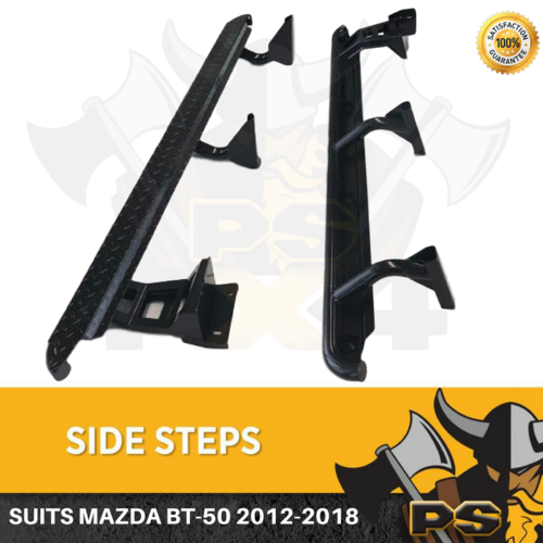 Mazda BT-50 BT50 2012-2020 Steel Side Steps Rock Sliders