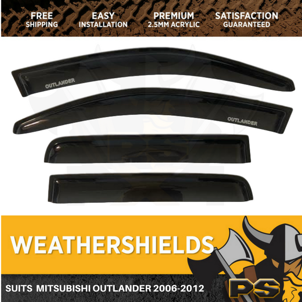 Superior Weathershields for Mitsubishi Outlander 2006-2012 Window Door Visors