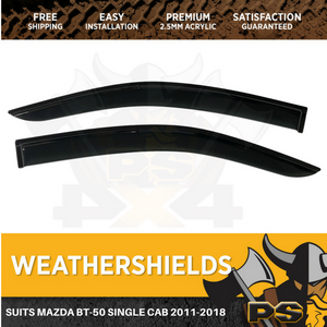 Superior Weathershields Window Visors Mazda BT50 BT-50 Single Cab 2011-2018