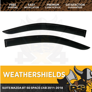 Superior Weathershields Window Visors Mazda BT50 BT-50 Space Cab 2011-2018