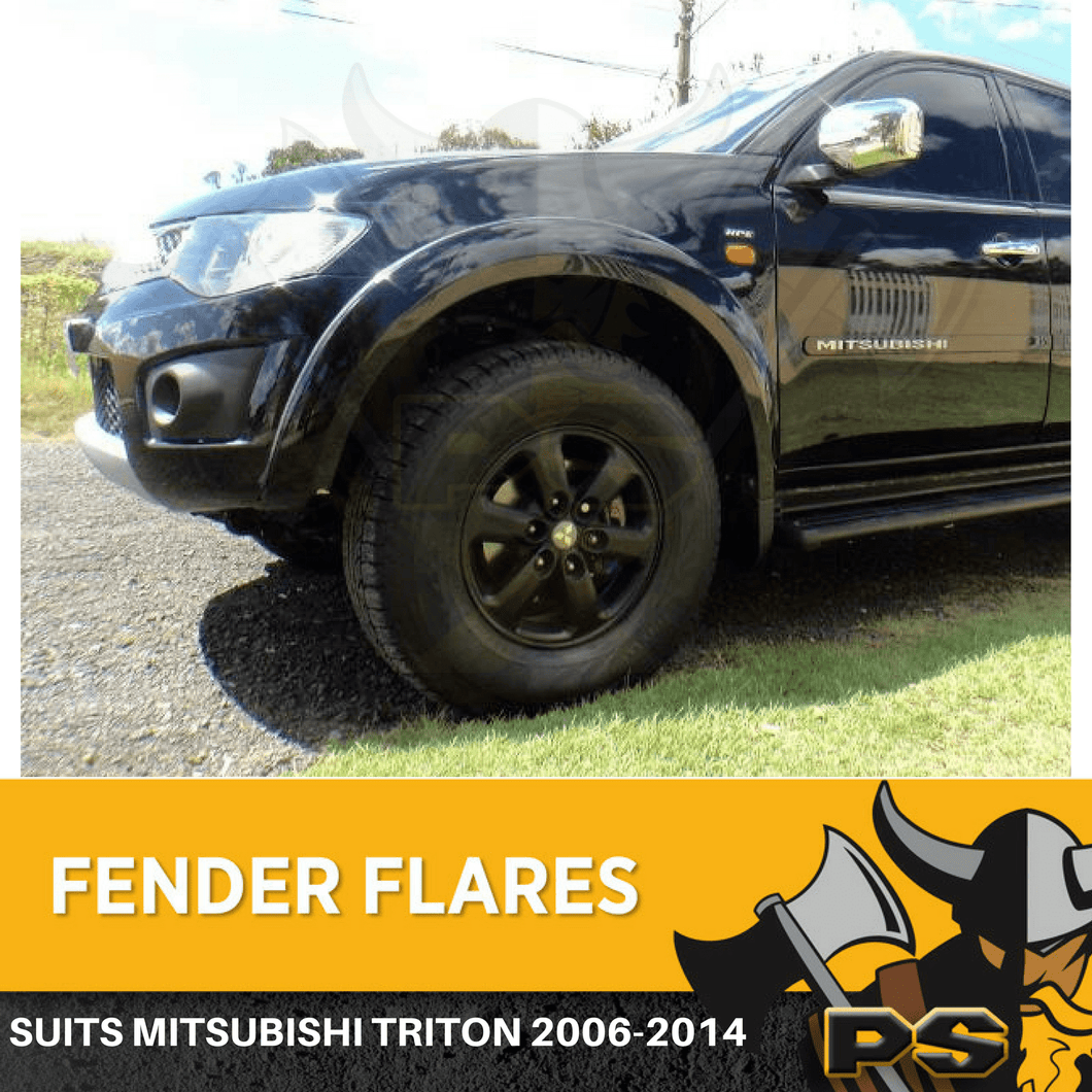 Fender Flares suit Mitsubishi Triton 2006-2014 Black MN ML Wheel Arch Set Of 2