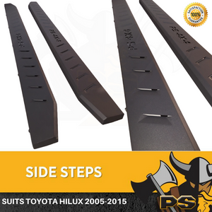 Steel Side Steps to suit Toyota Hilux 2005-2015 Running Boards Matte Black
