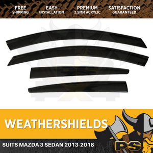 Weathershields Weather Shield Door Visor Guard suit Mazda 3 sedan 2013-2018