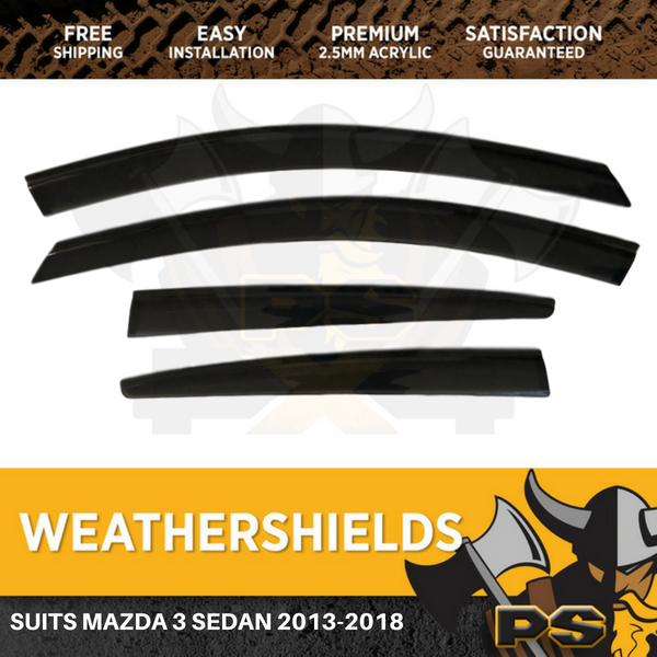 Weathershields Weather Shield Door Visor Guard suit Mazda 3 sedan 2013-2018