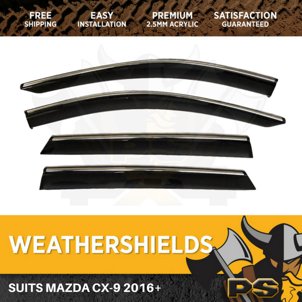 Weathershields Weather Shield Door Visor Guard suit Mazda CX-9 2016+ CX9
