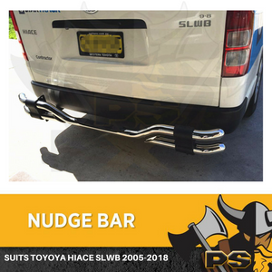 SLWB Rear Step Chrome Stainless Steel Nudge Bar suit Toyota Hiace 2005-2018 Commuter