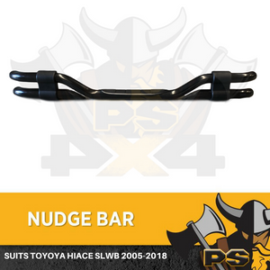 LWB Rear Step Stainless Steel Nudge Bar suit Toyota Hiace 2005-2018 LWB Black