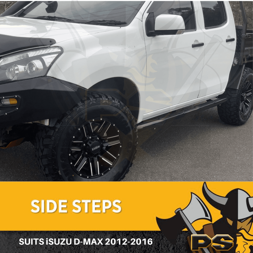 Aluminium Side Steps for Isuzu DMAX D-Max 12-18 Dual Cab Running Boards Black