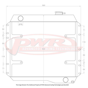 55mm Radiator (Toyota Landcruiser FJ 45 Series Diesel 1982) w/ 16" SPAL Fan Mounts