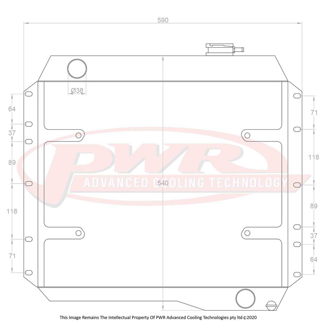 55mm Radiator (Toyota Landcruiser FJ 45 Series Diesel 1982) w/ 16