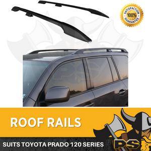 Black Roof Rails suit Toyota Landcruiser Land Cruiser Prado 120 Series