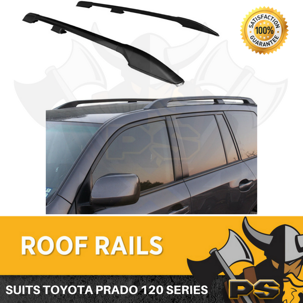 Black Roof Rails suit Toyota Landcruiser Land Cruiser Prado 120 Series