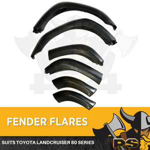 Fender Flares to suit Toyota Landcruiser 80 Series 1990-1998 Black Guard Flares