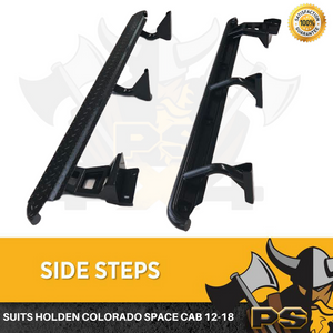 Heavy Duty Side Steps for Holden Colorado RG Space Cab 12-18 Rock Sliders