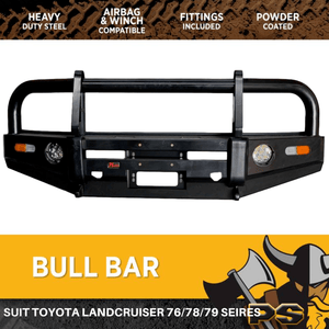 76MM 3 inch ADR Approved Bull Bar To Suit Toyota Landcruiser 76 78 79 Series 2007+