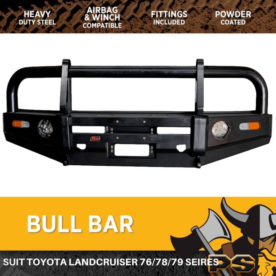 76MM 3 inch ADR Approved Bull Bar To Suit Toyota Landcruiser 76 78 79 Series 2007+