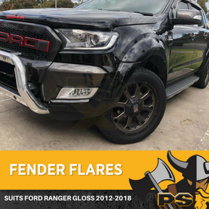 Fender Flares for Ford Ranger 2012-2018 PX MK2 Guards 4 PC Gloss Black Front