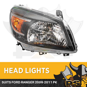Head Light to suit Ford Ranger PK 2009-2011 PAIR Right Hand Passenger Replacement