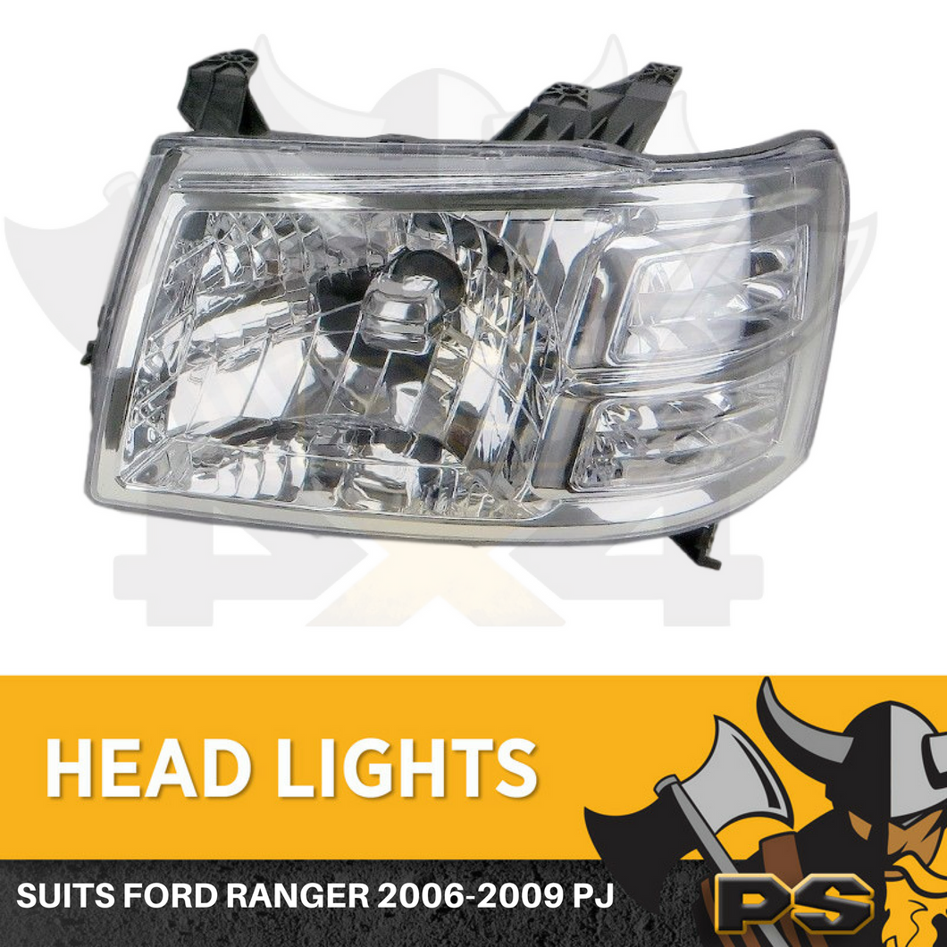 Head Light to suit Ford Ranger PJ 2006-2009 PAIR Left Hand Passenger Replacement