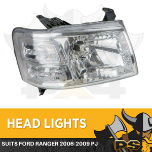 Head Light to suit Ford Ranger PJ 2006-2009 PAIR Right Hand Passenger Replacement