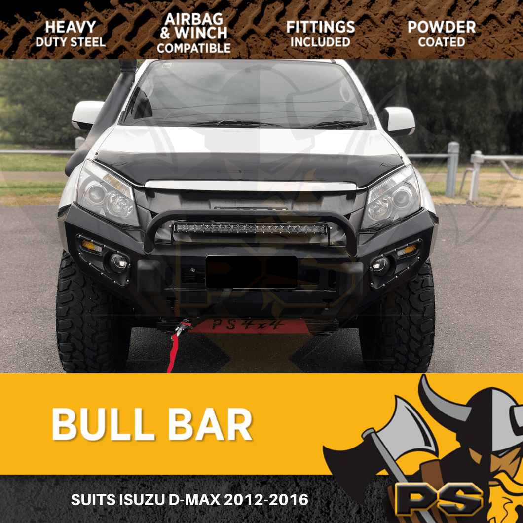BULL BAR WINCH BAR + LIGHTS TO SUIT ISUZU DMAX 2012-2016 ADR