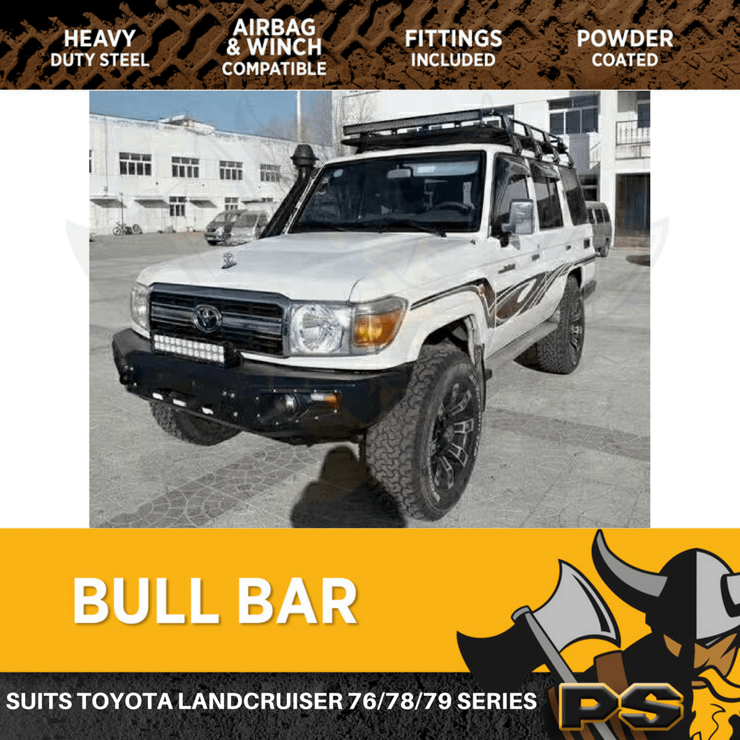 BULL BAR TO SUIT TOYOTA LANDCRUISER 76/79 SERIES ADR WINCH BAR + LIGHTS