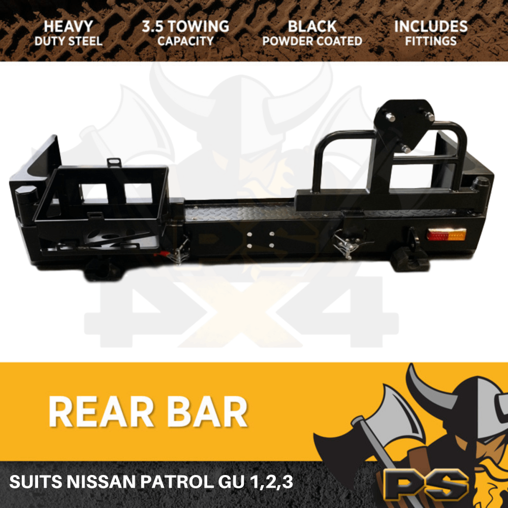 Nissan Patrol GU Series 1,2,3 Rear Bar Spare Wheel Carrier Dual Heavy Duty