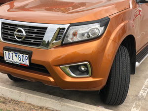 Black Head Light Cover Tail Light Cover Fit Nissan Navara NP300 D23 2015 - 2019