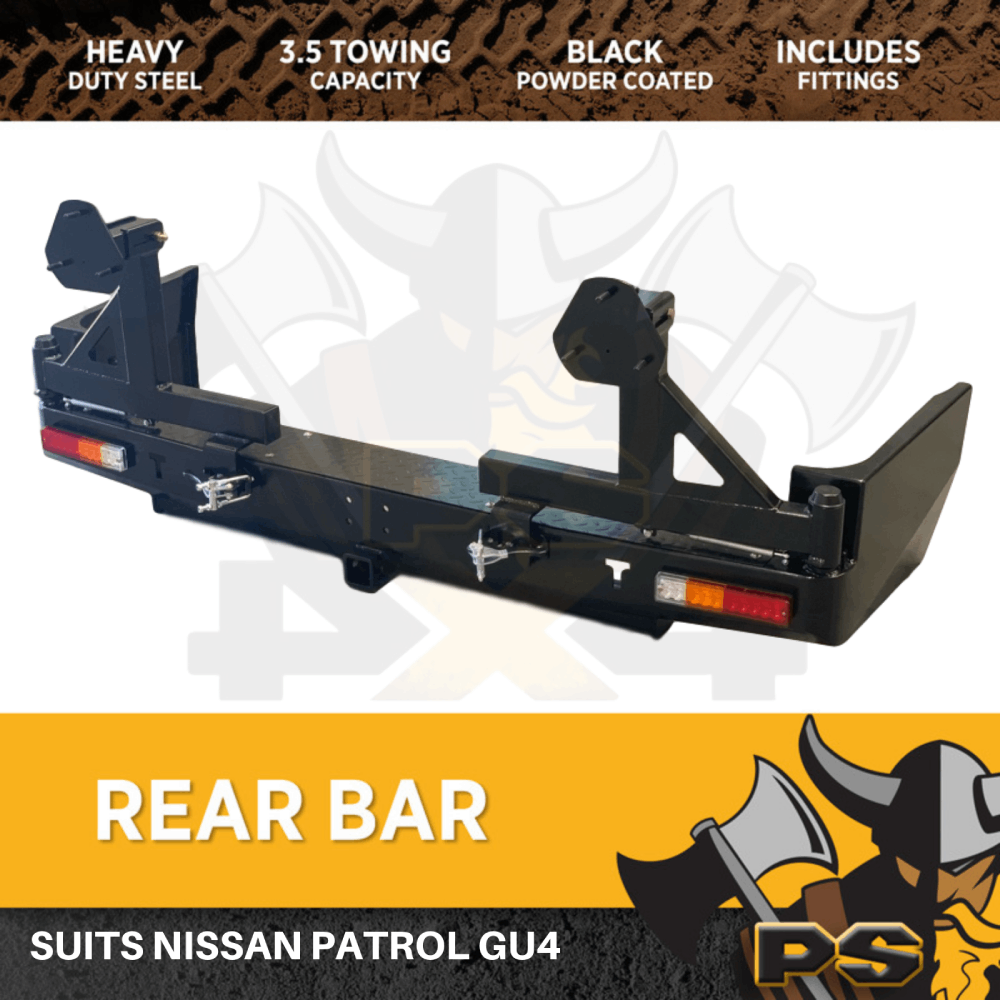 Rear Bar Spare Wheel Carrier Dual to suit Nissan Patrol GU4 2004+ Heavy Duty