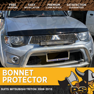 Bonnet Protector for Mitsubishi Triton 2006-2015 ML MN Tinted Smoked Guard
