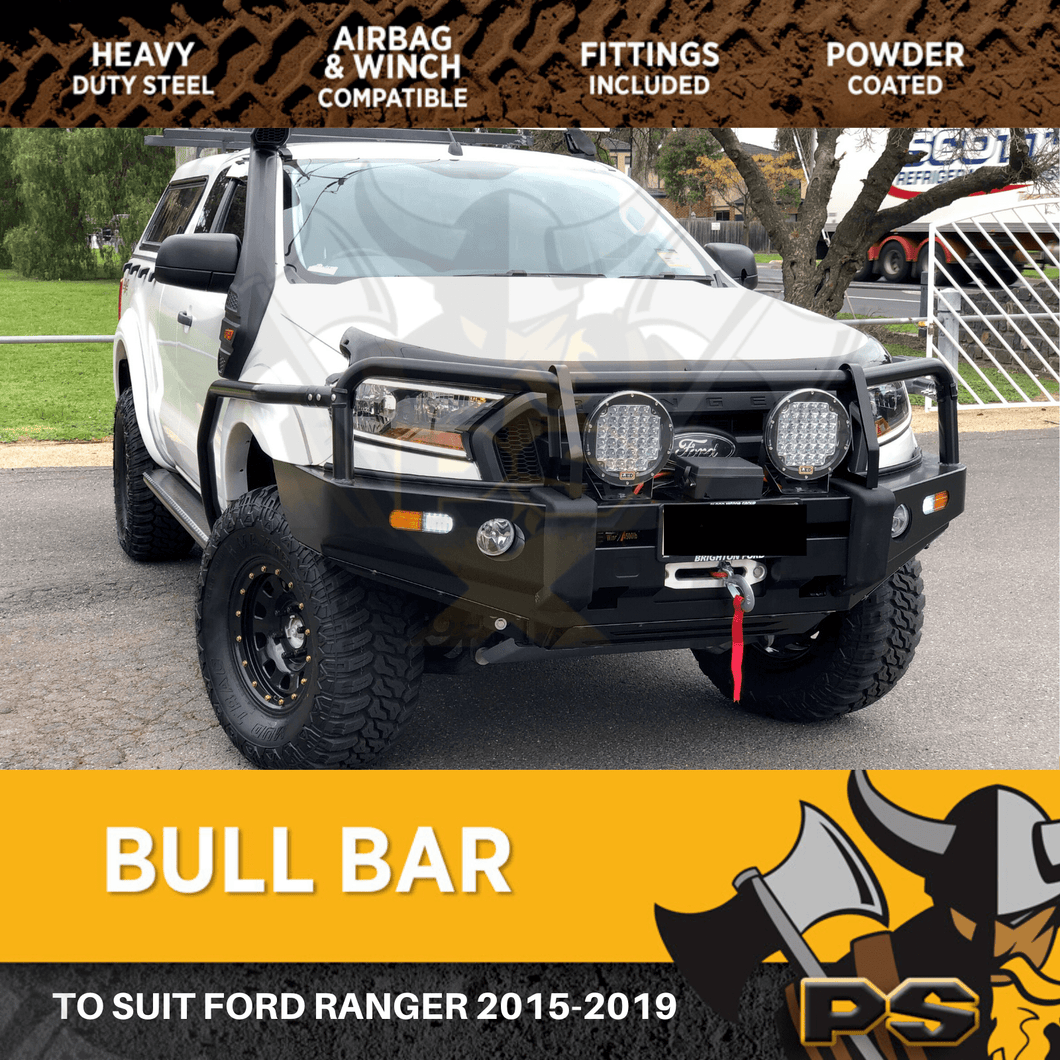 BULL BAR WINCH BAR FOR FORD RANGER 2015-2018 MK2 ADR APPROVED TECHPACK