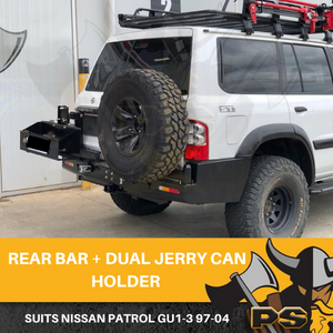 Rear Bar Spare Dual Wheel Carrier Heavy Duty Nissan Patrol GU 1 2 3