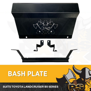 Steel Bash Plate For Toyota Landcruiser 80 Series 4mm Sump Guard Black