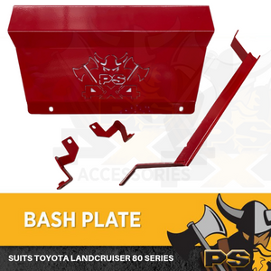 Steel Bash Plate For Toyota Landcruiser 80 Series 4mm Sump Guard RED