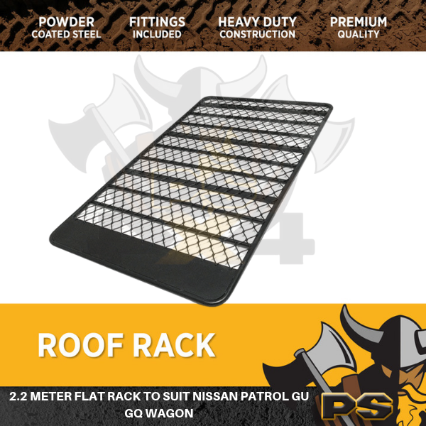 Full Length Steel Flat Roof Rack for Nissan Patrol GQ GU Rain Gutter 2 ...