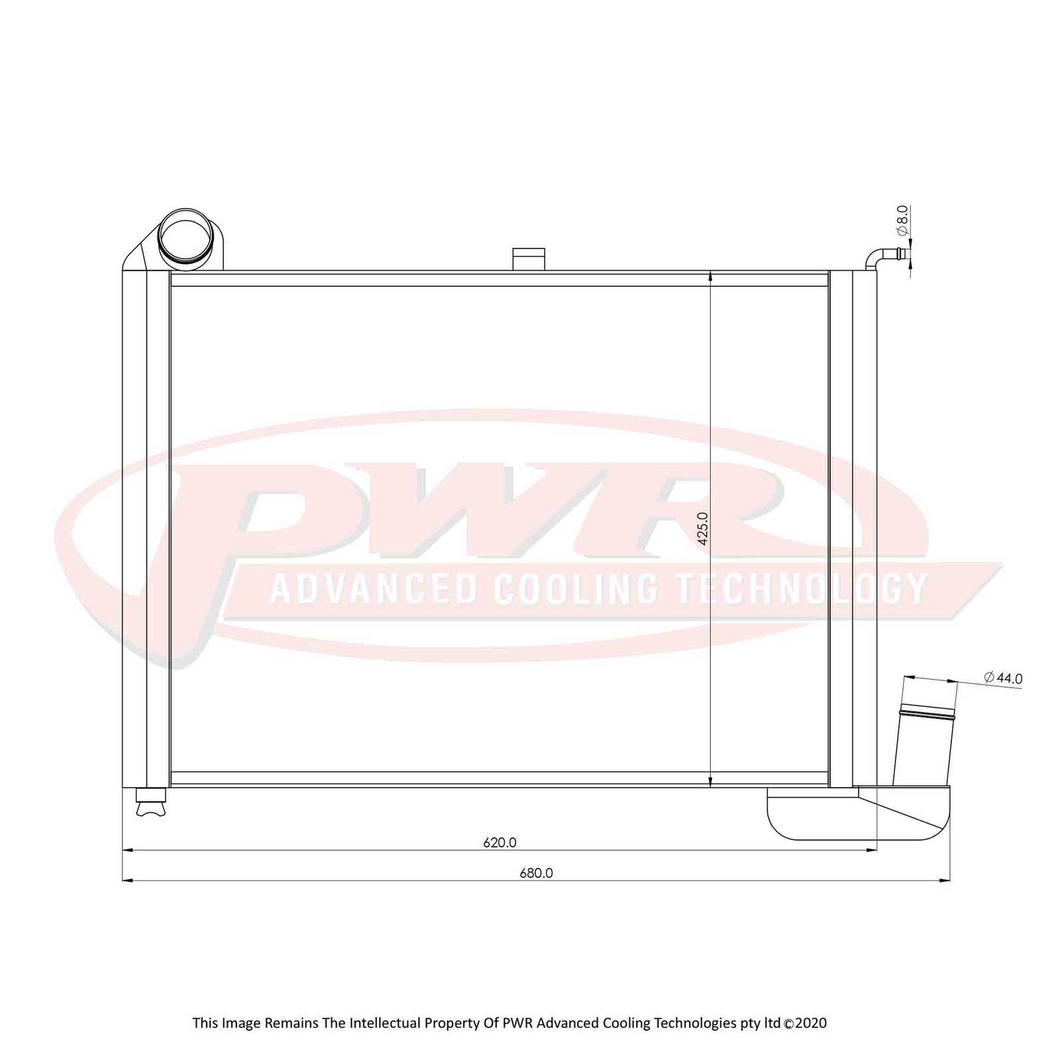 68mm Radiator (Chevrolet Corvette Stingray C2 V8 62-67)