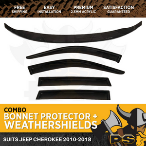2011-2020 Jeep Grand Cherokee WK Bonnet Protector & Window Visors Weather Shield