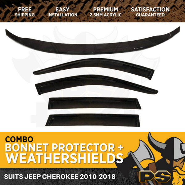 2011-2020 Jeep Grand Cherokee WK Bonnet Protector & Window Visors Weather Shield