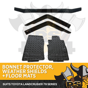 Bonnet Protector , Window Visors Floor Mats Suit Toyota Landcruiser 79 Series Ute 2017+