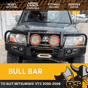 PS4X4 BULL BAR TO SUIT MITSUBISHI PAJERO V73 00-06 ADR WINCH COMP