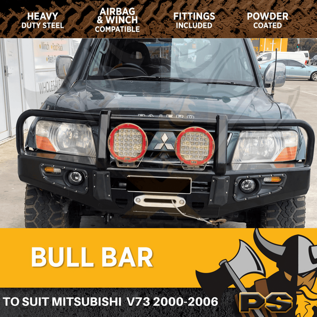 PS4X4 BULL BAR TO SUIT MITSUBISHI PAJERO V73 00-06 ADR WINCH COMP