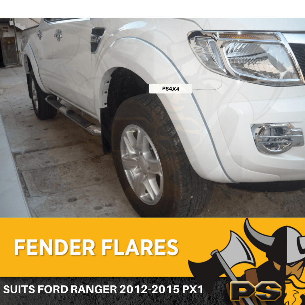 PS4X4 Ford Ranger Flares KIT 2011-2015 MK1 PX1 Fender Flares White Wheel Arch 4PC FRONT