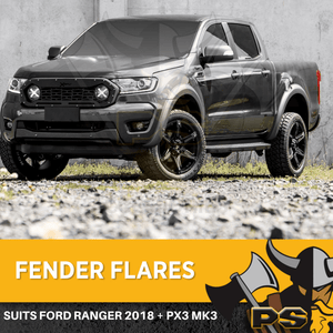 PS4X4 Slim Fender Flares to suit Ford Ranger KIT 2015 -2017 PX2 Matte Black Wheel Arch