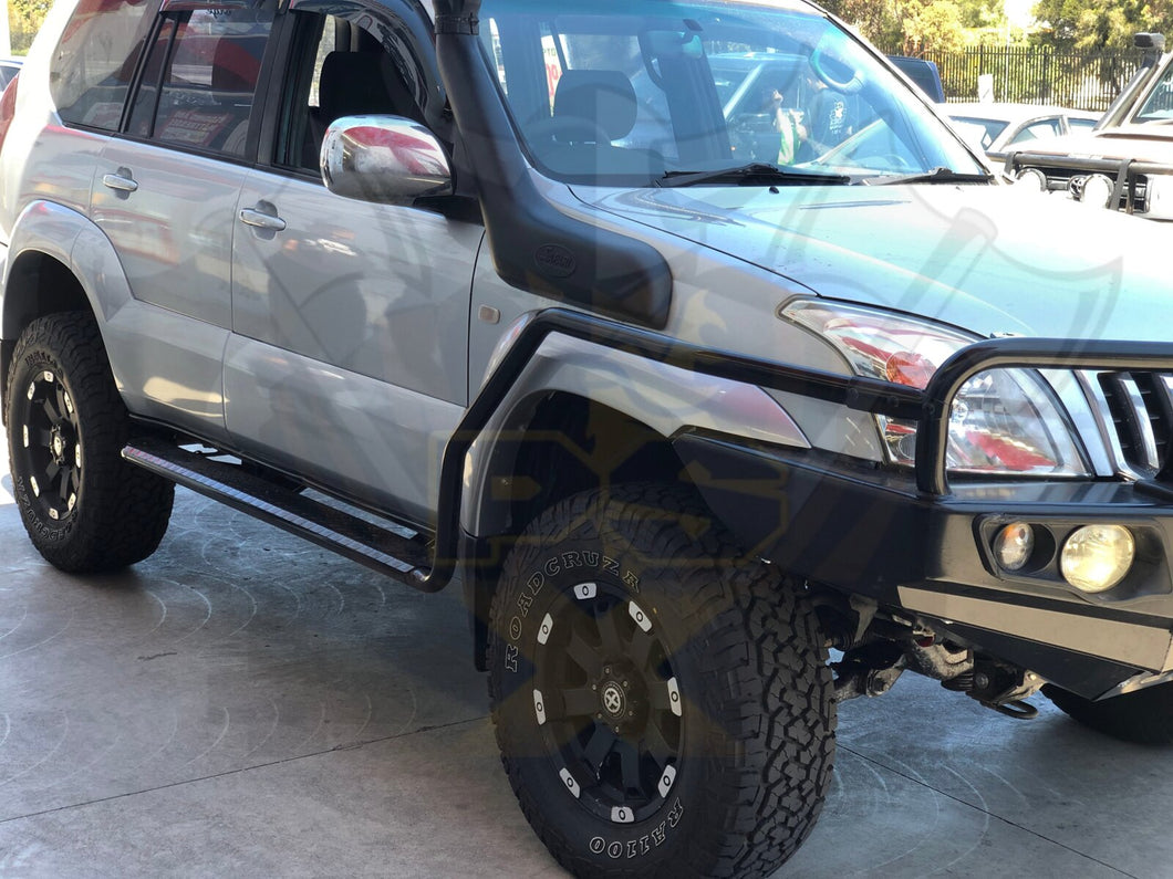 PS4X4 Heavy Duty Steel Side Steps to suit Toyota Prado 120 Series & Brush Bars