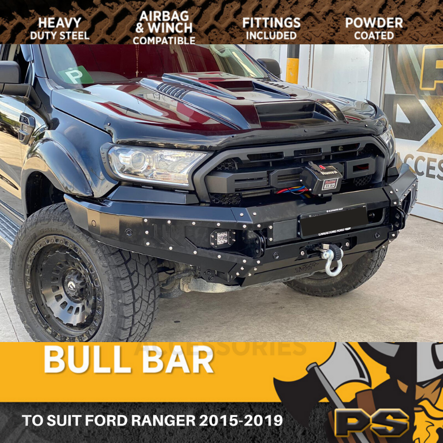 PS4X4 BULL BAR TO SUIT FORD RANGER 2015-2021 MK2 MKII PX2 PX3 ADR WINCH BAR