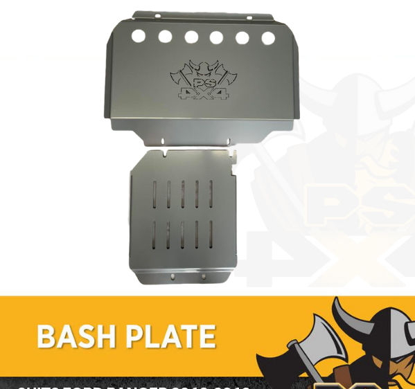 Bash Plate 4mm 2pc Powder Coated Silver suit Ford Everest 2011-2020 Sump Guard