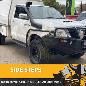 Single Cab Steel Side Steps and Brush Bars to suit Toyota Hilux 2005-2015 Rock Sliders
