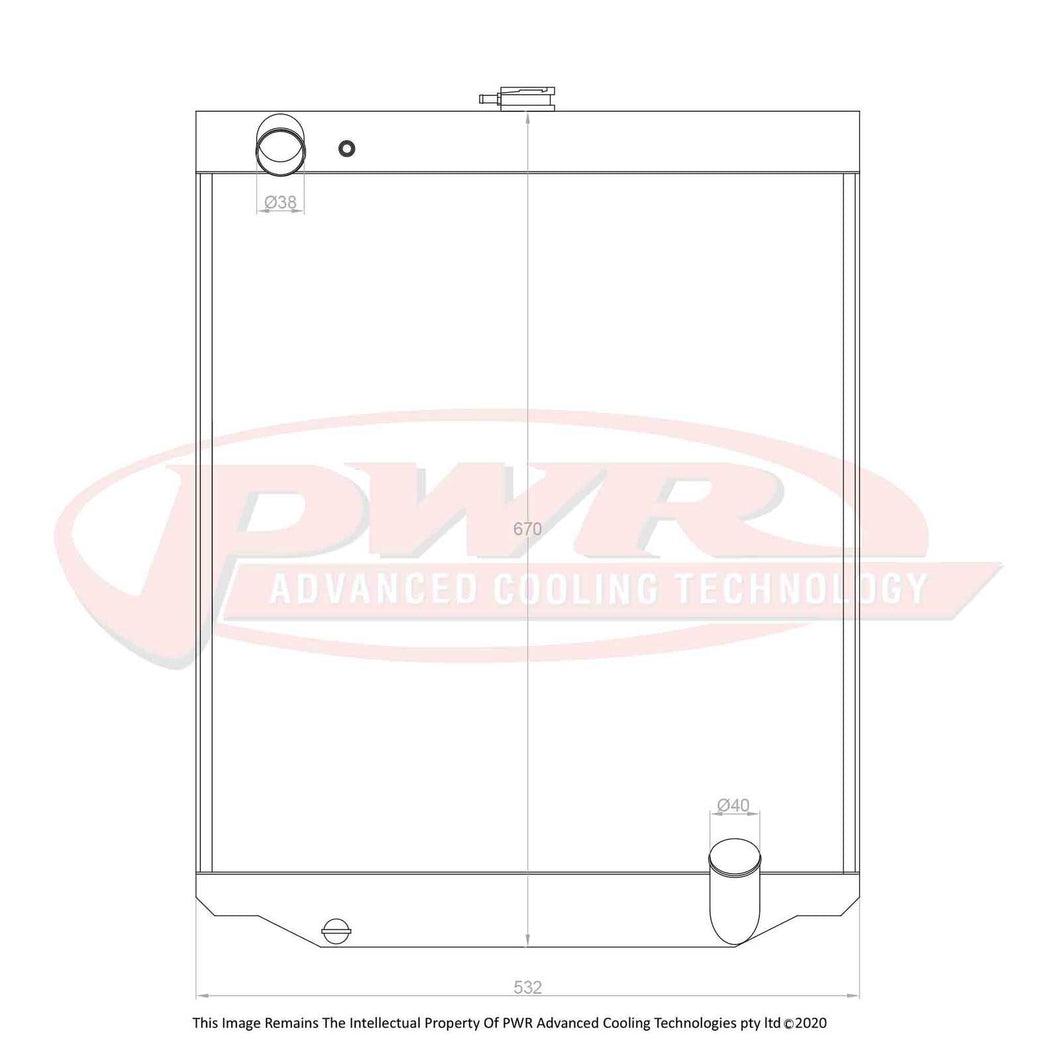 42mm Radiator (Toyota Landcruiser FZJ 75 Series 6cyl Diesel 1999)