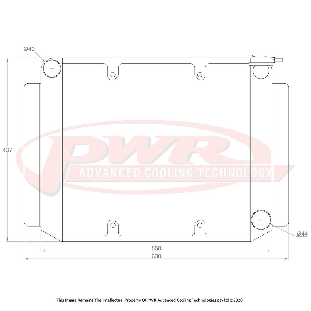 55mm Crossflow Radiator (Holden HR V8 66-68) w/ 16