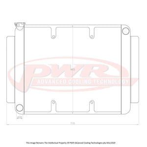 55mm Crossflow Radiator (Holden HJ-HZ LS1 71-80) w/ 16" SPAL Fan Mounts
